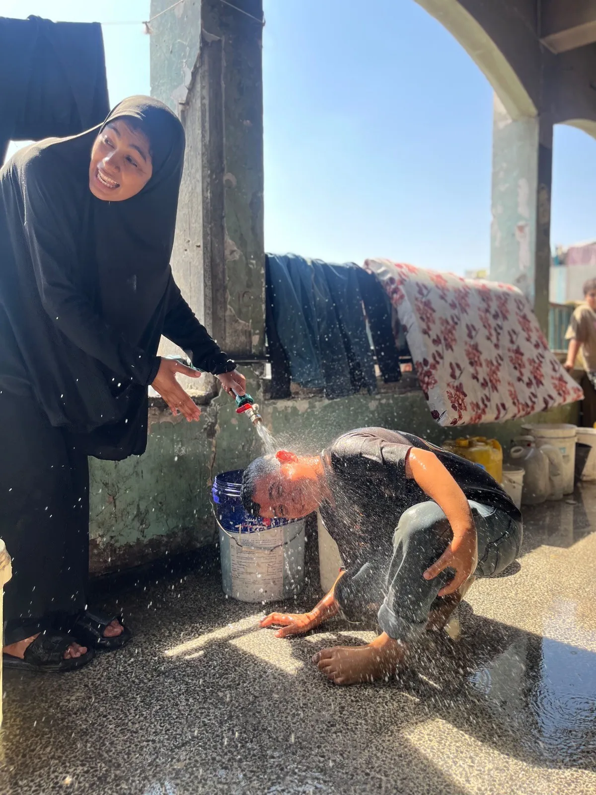 المياه للنظافة في مراكز الإيواء